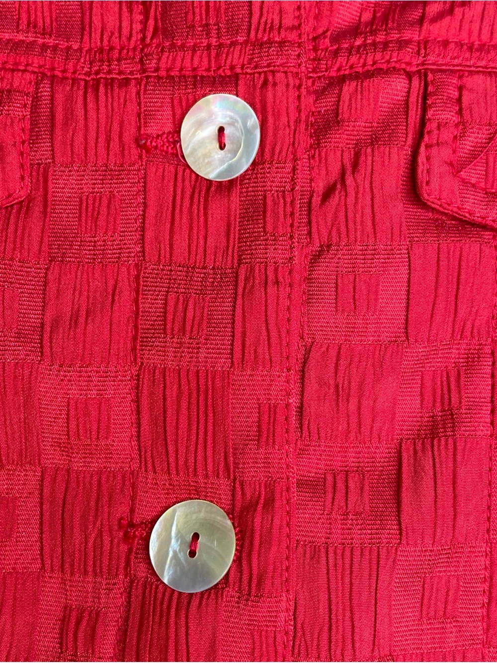 Ruby Rd. Bright Red Textured Button-Up Jacket-0221 - Picture 3 of 9